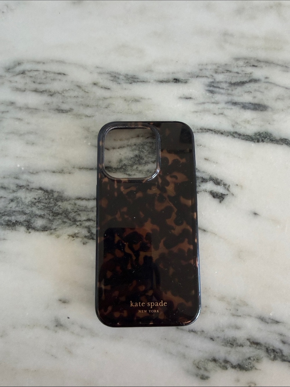 iPhone 15 pro kate spade Tortoiseshell Pattern Phone Case - Brown & Black